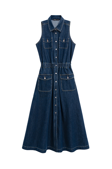 Джинсовое платье с карманами 