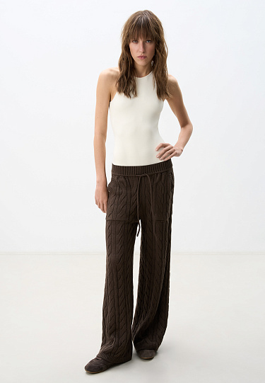 Трикотажные брюки с косами