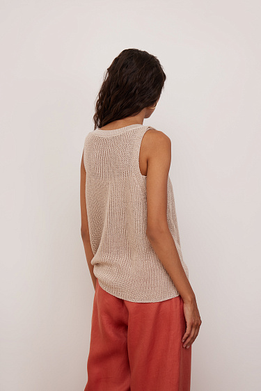 Асимметричный топ из 100% льна