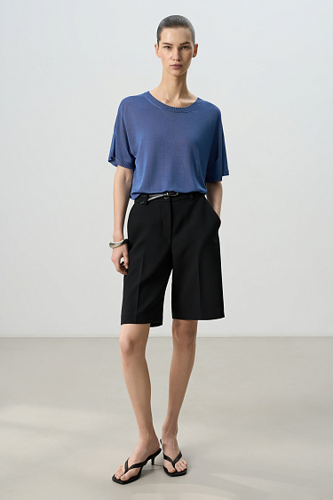 Цельновязаная футболка из 100% вискозы