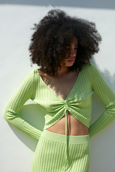 Юбка мини с драпировкой по бокам