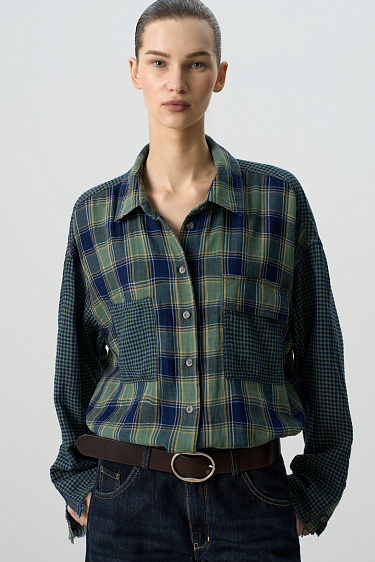 Рубашка в клетку из 100% хлопка