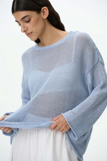 Полупрозрачный джемпер из 100% льна