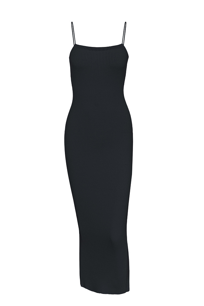 Платье миди с разрезом сзади