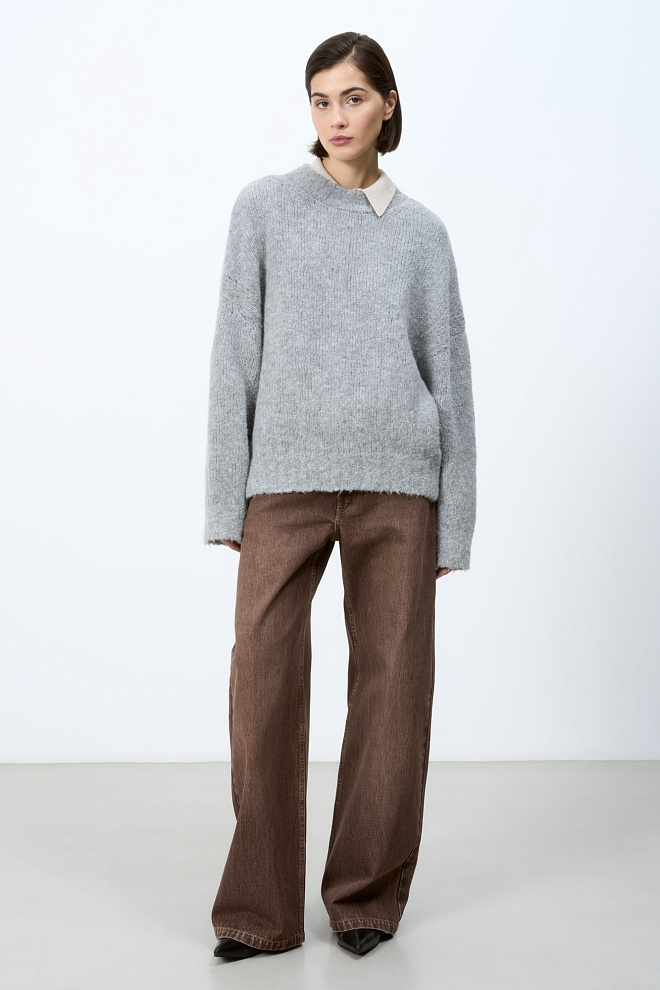 Объемный джемпер из шерсти альпака