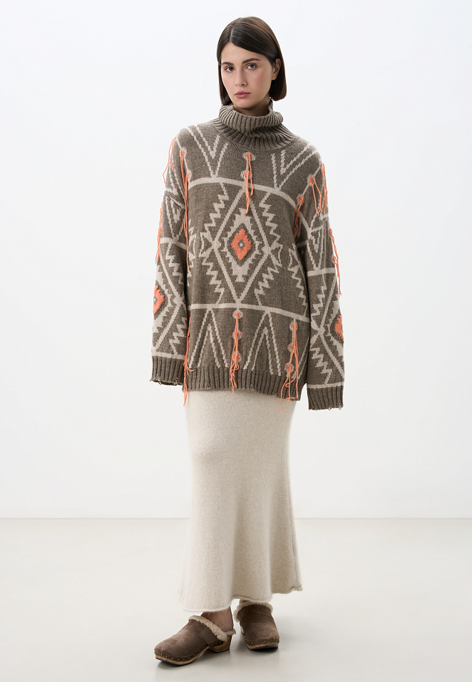 Трикотажный джемпер с геометрическим орнаментом