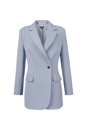 серый Однобортный жакет из поливискозы, приталенного силуэта, с карманами и застежкой на пуговице.