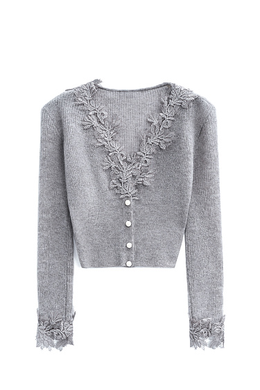 Кардиган из шерсти мериноса с кружевом