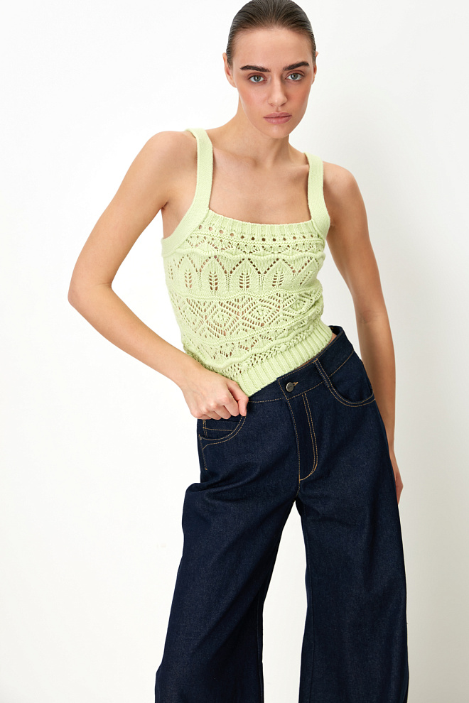 Ажурный топ из шерсти