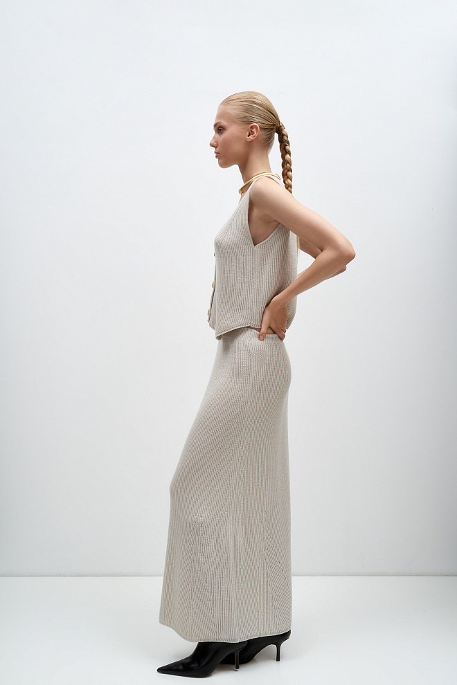 Трикотажная юбка макси из шерсти