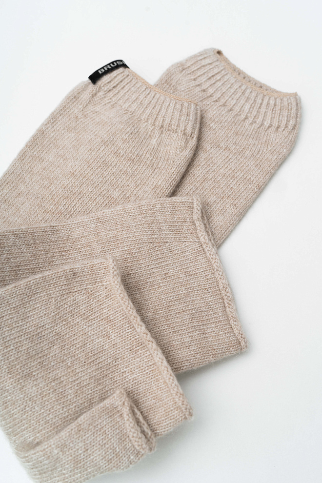 Трикотажные митенки из кашемира и шерсти