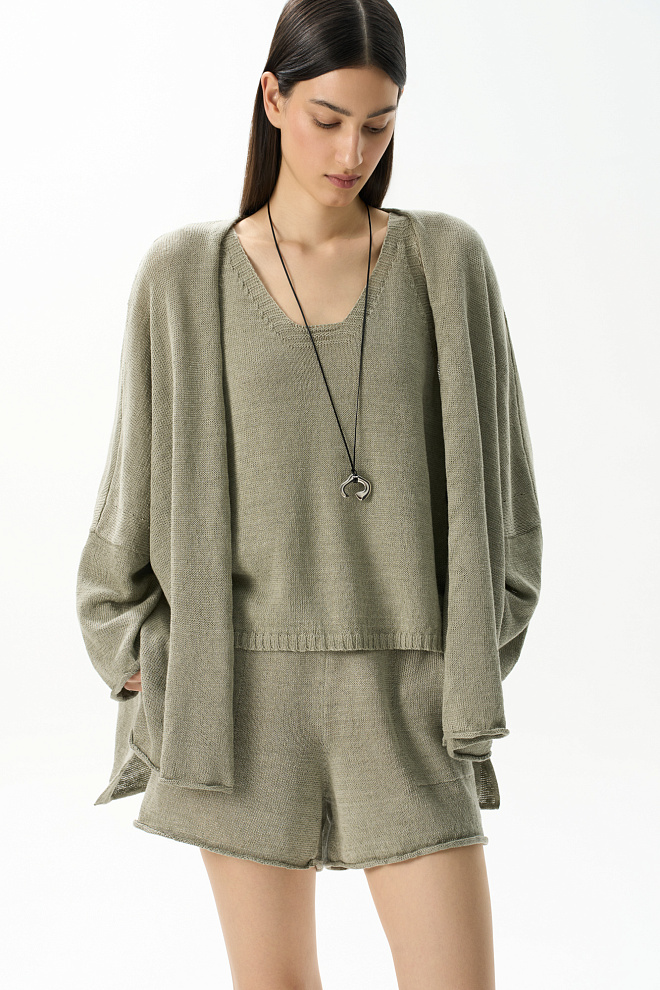 Свободный кардиган из 100% льна