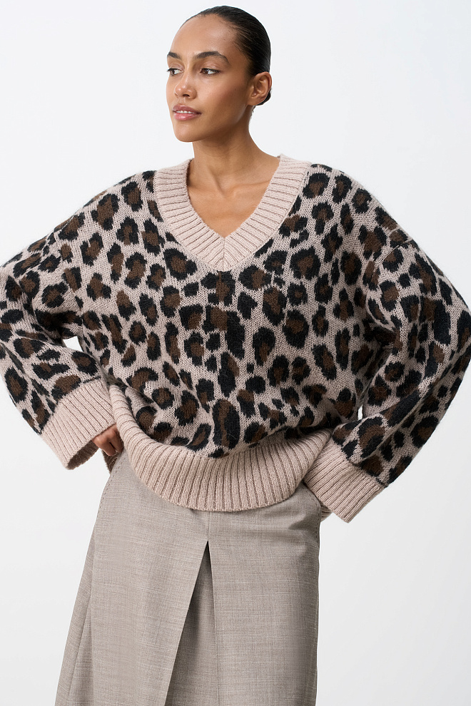 Трикотажный джемпер с жаккардом