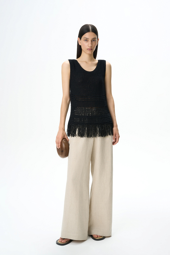 Трикотажный топ с бахромой 