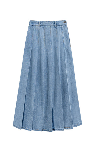 Джинсовая юбка плиссе