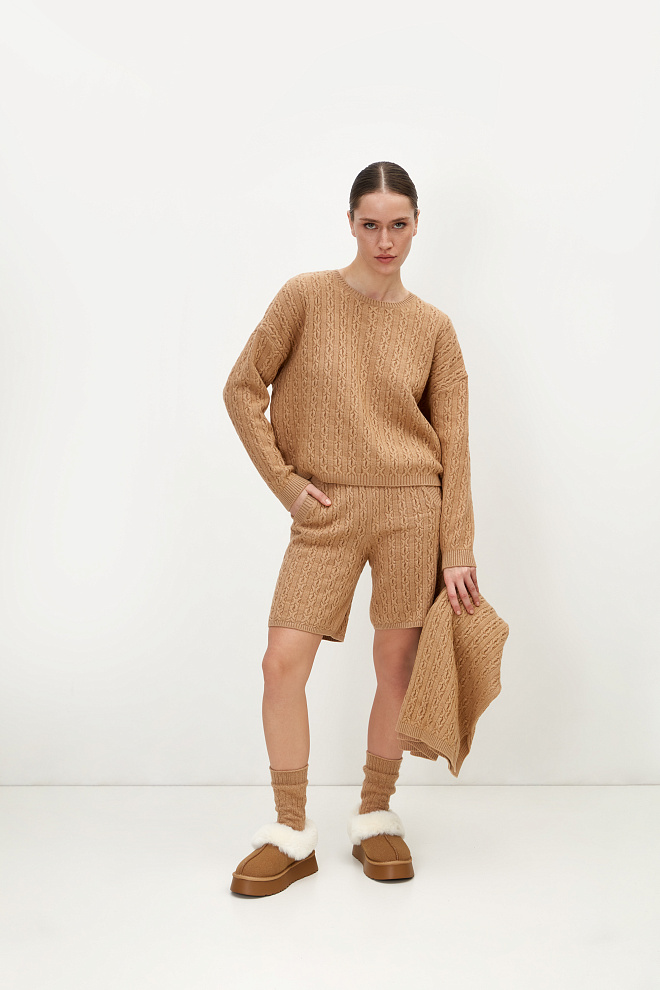 Трикотажные шорты из шерсти с кашемиром