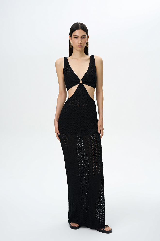 Трикотажный ажурный сарафан 