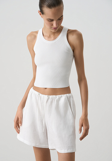 Льняные шорты с кулиской