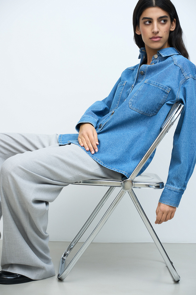 Джинсовая рубашка из 100% хлопка