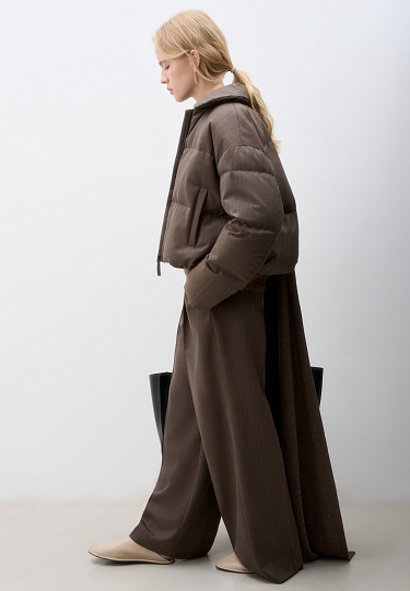 Брюки палаццо с текстурой "ёлочка"