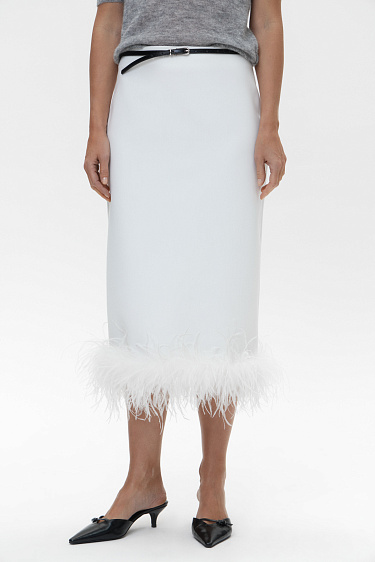 Юбка миди с перьями