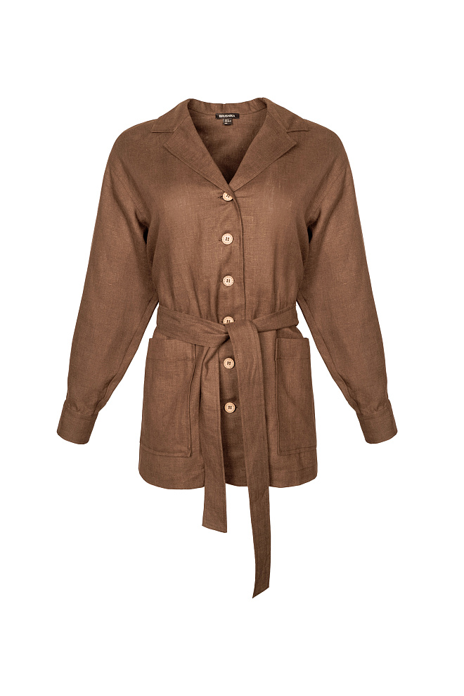 Льняной жакет-рубашка