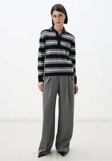 Трикотажное поло в полоску