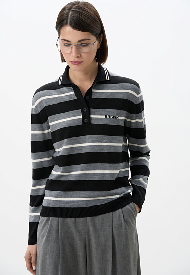 Трикотажное поло в полоску