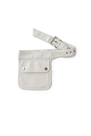 молочный Регулируемая сумка-пояс в виде кармана на кнопках с пряжкой. <br />
