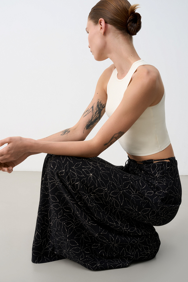 Принтованная юбка макси