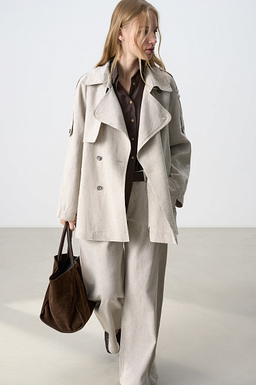 Тренч из 100% льна