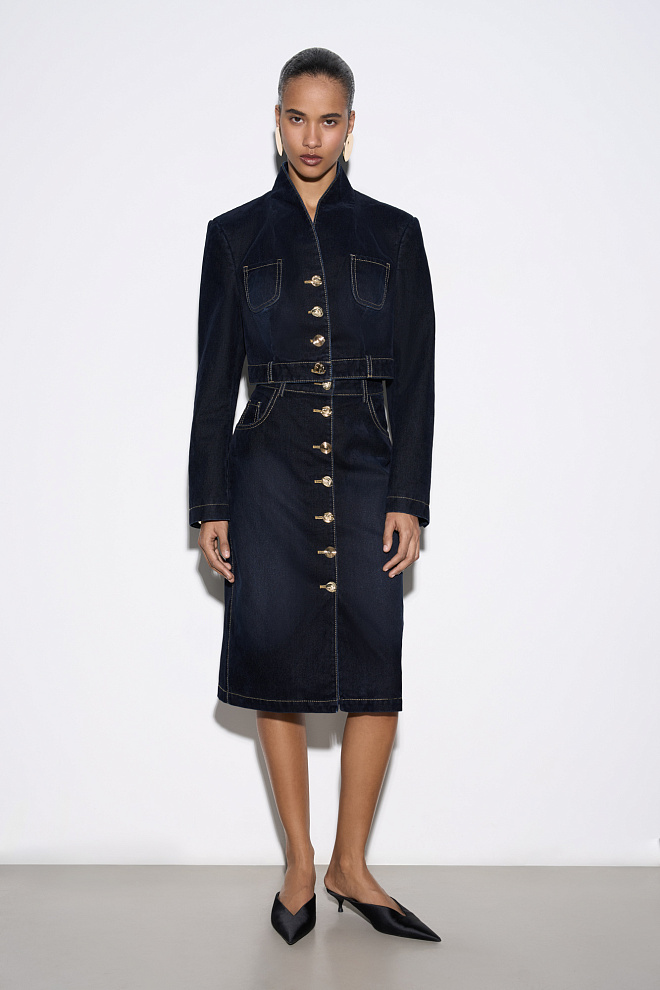 Джинсовый жакет с эффектом бархата