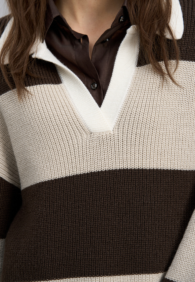 Трикотажный джемпер из шерсти в полоску