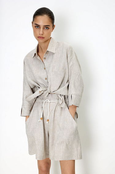 Шорты из 100% льна на кулиске