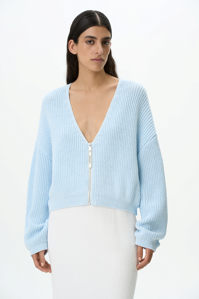 Кардиган из 100% хлопка на молнии