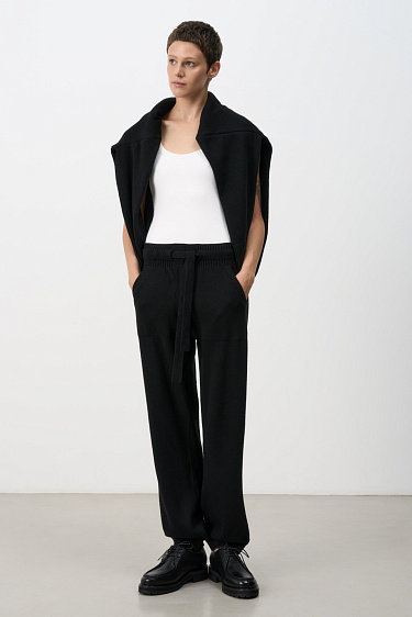 Трикотажные брюки-джоггеры из кашемира и шерсти