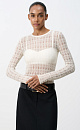 Ажурная водолазка из тонкого супер кид мохера и беби альпака. Модель с длинными рукавами и круглым неглубоким вырезом горловины. 