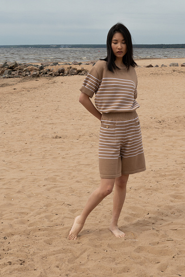 Хлопковые шорты в полоску