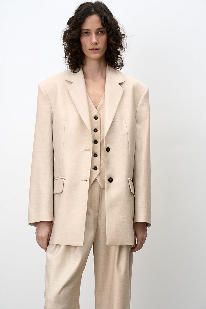 Классический однобортный жакет из шерсти