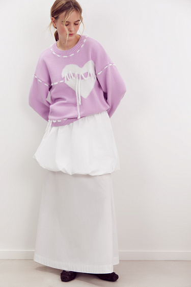 Трикотажный джемпер из хлопка с сердцем