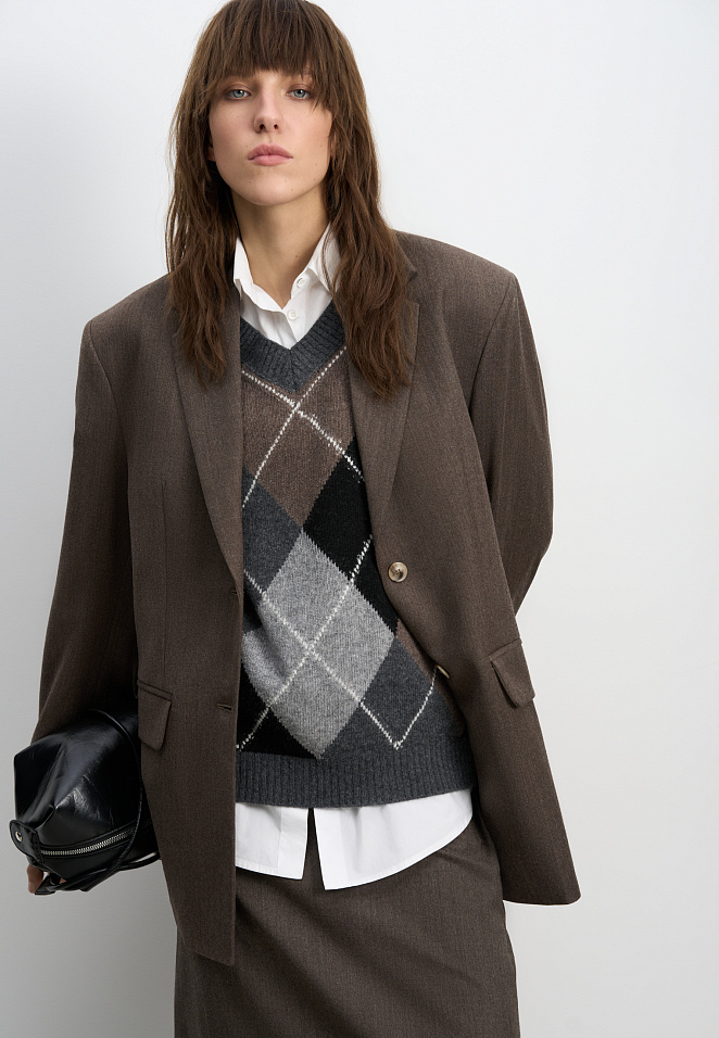 Жилет из кашемира с узором аргайл