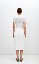 Платье-миди с плиссированной юбкой и ажурным верхом на пуговицах 