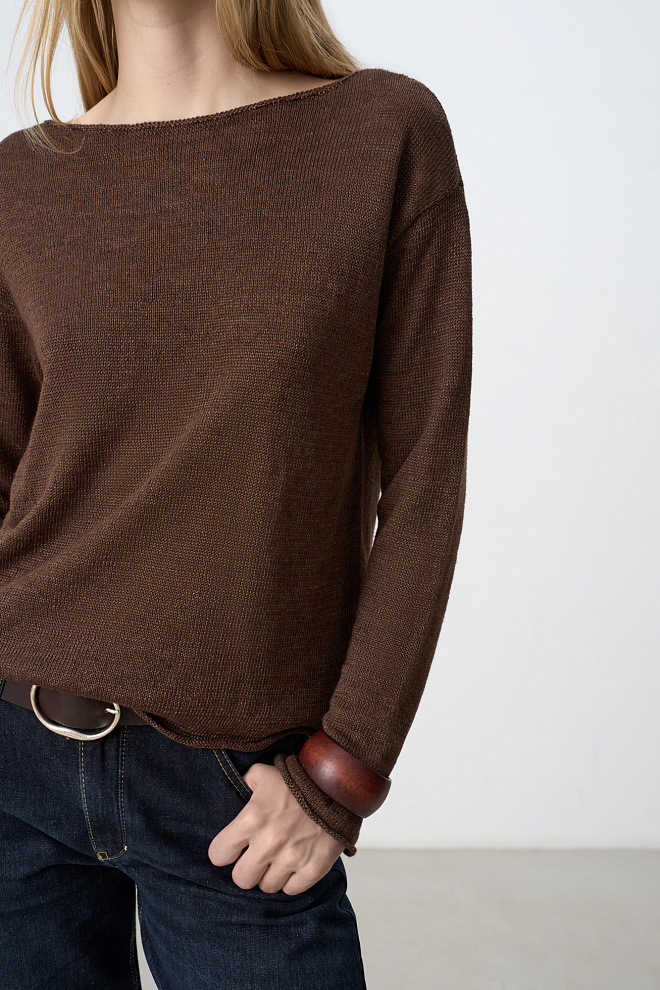 Трикотажный джемпер из 100% льна