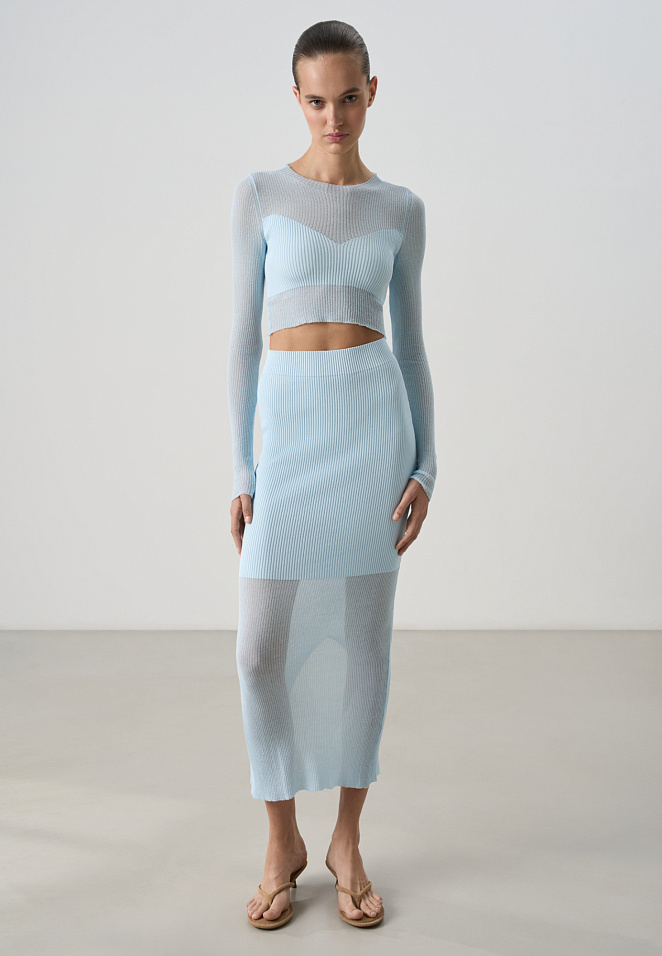 Юбка с комбинированной вязкой