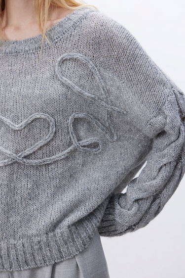 Трикотажный джемпер из шерсти альпака с люрексом