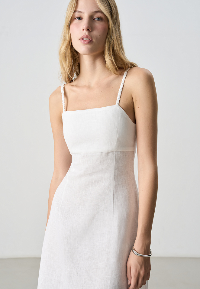 Сарафан с разрезом из 100% льна