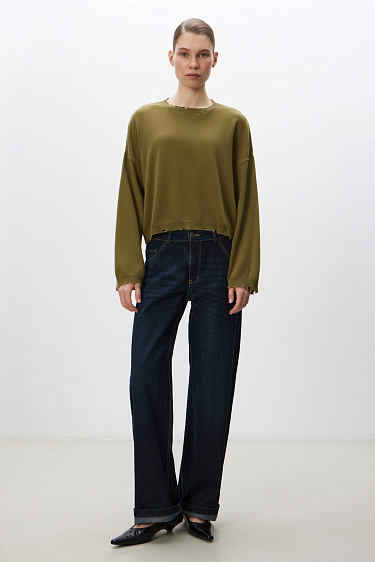 Укороченный джемпер из кашемира и шерсти