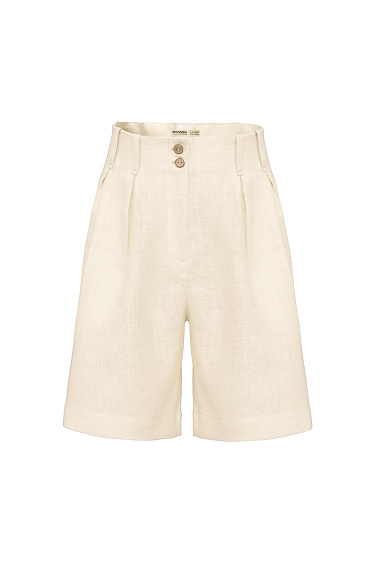 Шорты из 100% льна с высокой посадкой