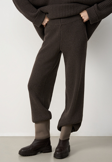 Брюки в рубчик из кашемира и шерсти 