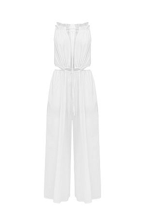 белый Комбинезон из 100% хлопка, на лямках. Майка и брюки связаны кулиской.